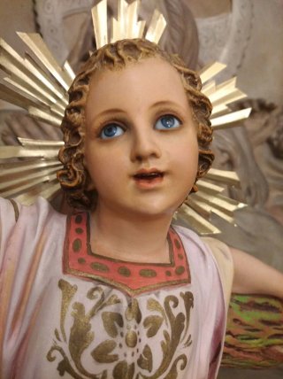 Niño Jesús Pasionario 42cm Olot Ojos Azules