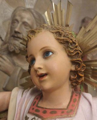 Niño Jesús Pasionario 42cm Olot Ojos Azules