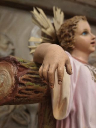 Niño Jesús Pasionario 42cm Olot Ojos Azules