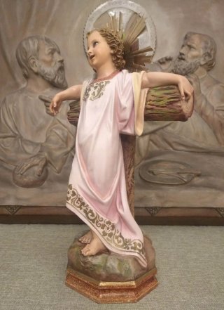 Niño Jesús Pasionario 42cm Olot Ojos Azules
