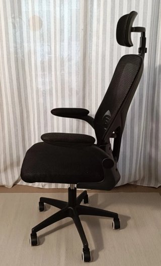 Silla oficina ergonómica negra malla transpirable