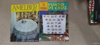 Revistas punto de cruz, arte de Hogar, labores