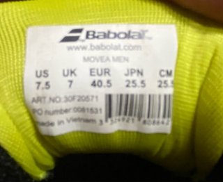 Bambas Padel Babolat Hombre Negro Amarillo