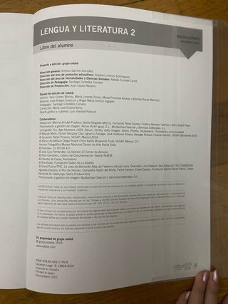 Lengua y literatura 2 bachillerato : segundo curso