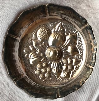 Bandeja Plata Ley 925 Flor Frutas + Regalo