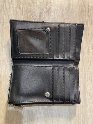 Monedero Stradivarius Negro Cocodrilo