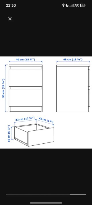 Comodino IKEA MALM Bianco