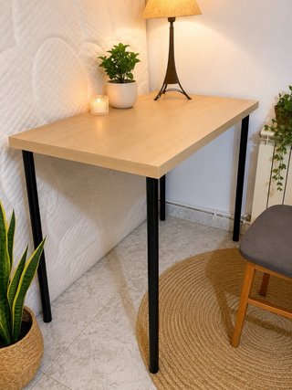 Mesa de escritorio madera y metal
