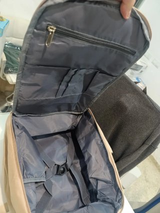 Mochila de viaje beige
