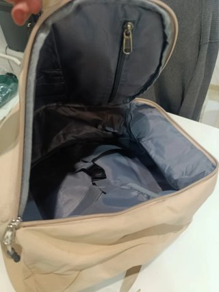 Mochila de viaje beige
