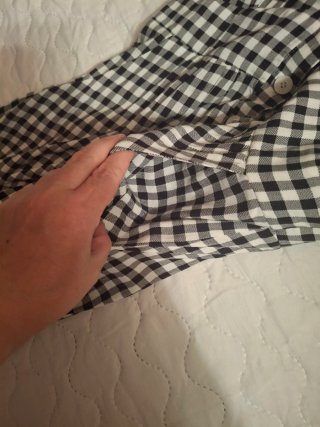 Vestido cuadros vichy blanco y negro