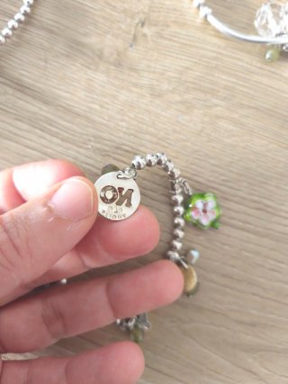 Pulsera Gas con charms flores y perla de plata