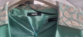 Vestido Naza verde y dorado.