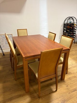 Mesa Comedor Extensible + 6 Sillas Madera