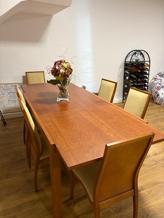 Mesa Comedor Extensible + 6 Sillas Madera