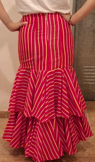 Falda Rociera roja Rayas