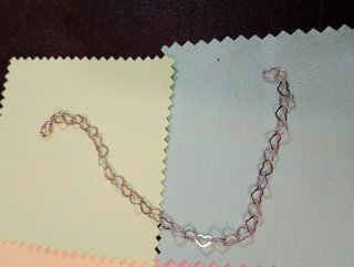 Pulsera eslabones corazones plata