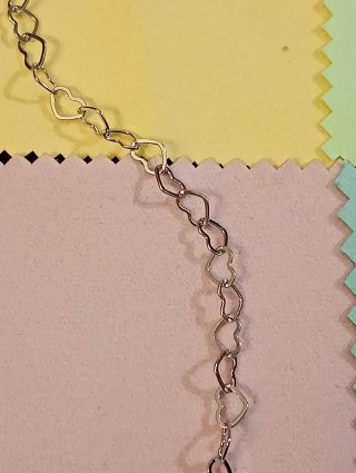 Pulsera eslabones corazones plata