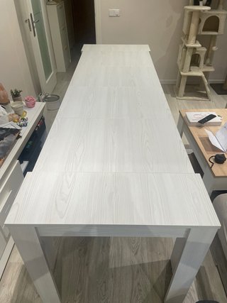 Mesa consola extensible madera gris/blanca