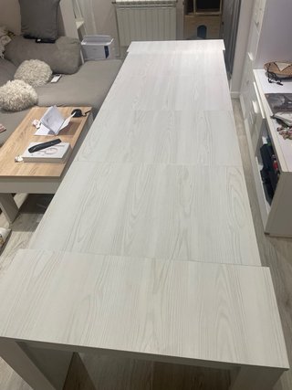 Mesa consola extensible madera gris/blanca