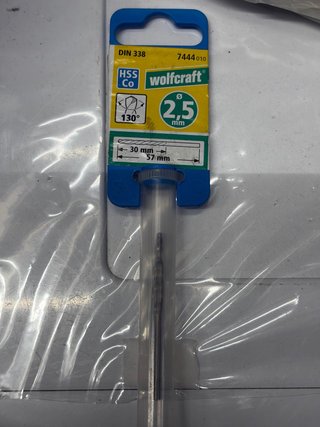Punta trapano HSS Co 2,5 mm Wolfcraft