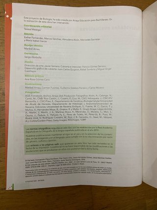 Biología, Bachillerato 2