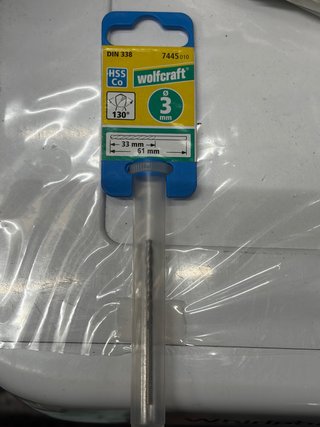 Punta trapano HSS Co 3mm Wolfcraft