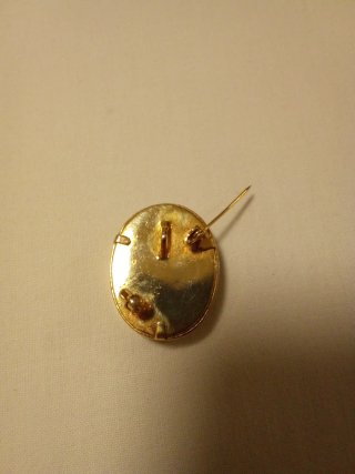 Broche ovalado con diseño de ave