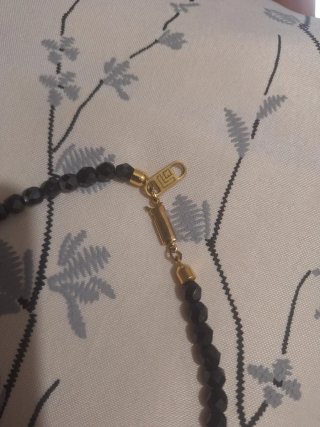 Collana vintage perle nere romboidali