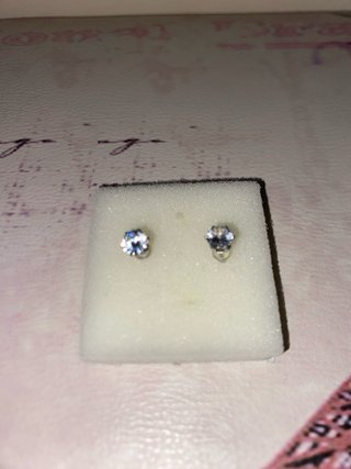 Pendientes Cromados con Diamante Plata de ley