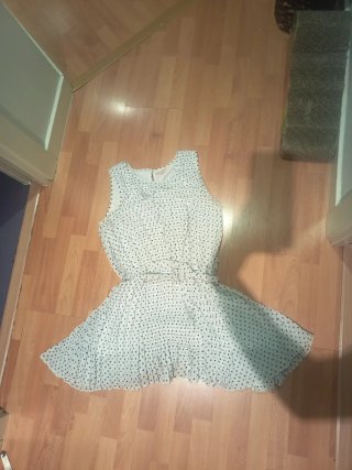 Vestido niña lunares blanco y negro talla 158