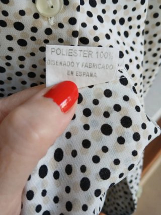 Blusa mujer Talla 48 Lunares Beige y Negro