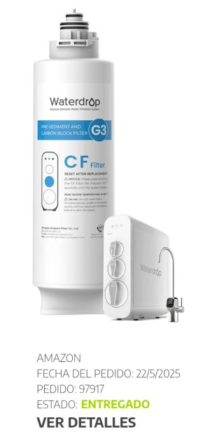 Filtro Osmosis Inversa Waterdrop G3 800GPD