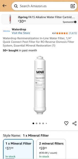Filtro Osmosis Inversa Waterdrop G3 800GPD