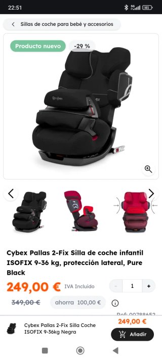 Silla Cybex Pallas II-Fix Isofix