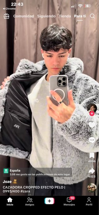 Cazadora efecto pelo Zara