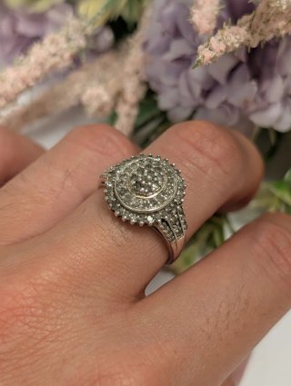Anillo Plata Vintage Diamantes