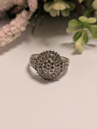 Anillo Plata Vintage Diamantes