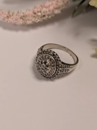 Anillo Plata Vintage Diamantes