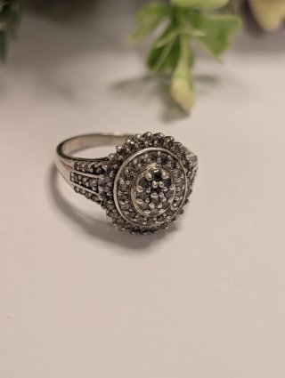 Anillo Plata Vintage Diamantes