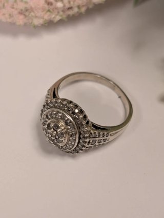 Anillo Plata Vintage Diamantes