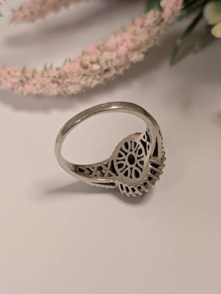 Anillo Plata Vintage Diamantes