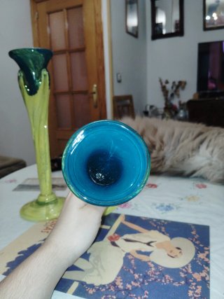 Juego de 2 Candelabros Jarroncitos Vidrio