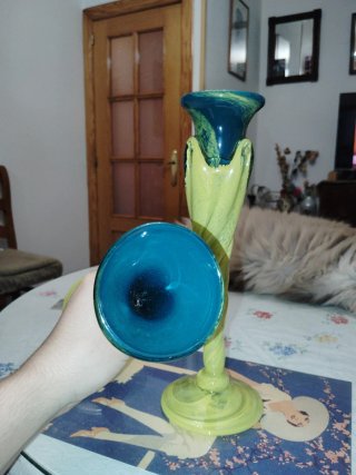 Juego de 2 Candelabros Jarroncitos Vidrio