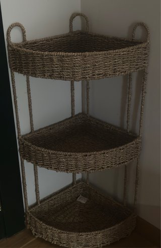 Mueble esquinero de yute 3 estantes