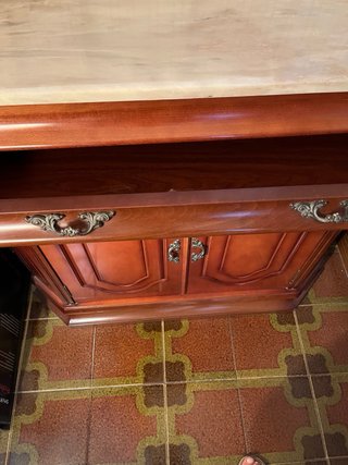 Mueble Taquillón Madera y Mármol recibidor