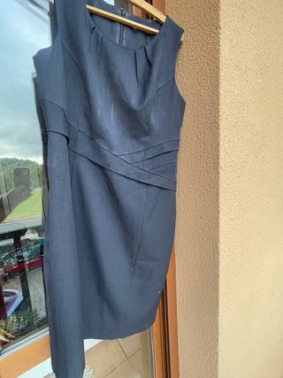 Vestido negro elegante azul marino t42