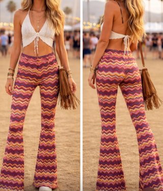 Pantalón acampanado Subdue Boho Zig