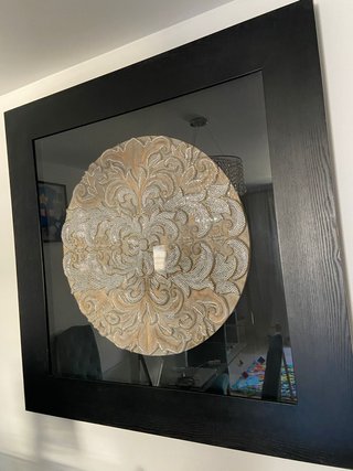 Cuadro Mandala Grande Cristales Madera