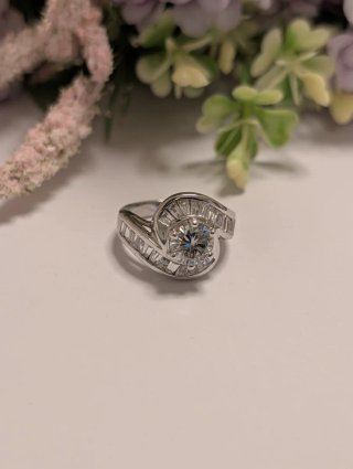Anillo Moissanita Plata